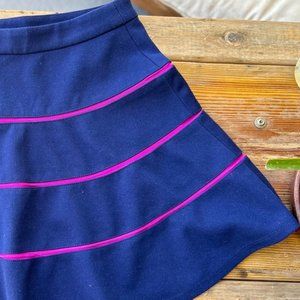 Club Monaco Short Blue Skirt with Pink Stripes